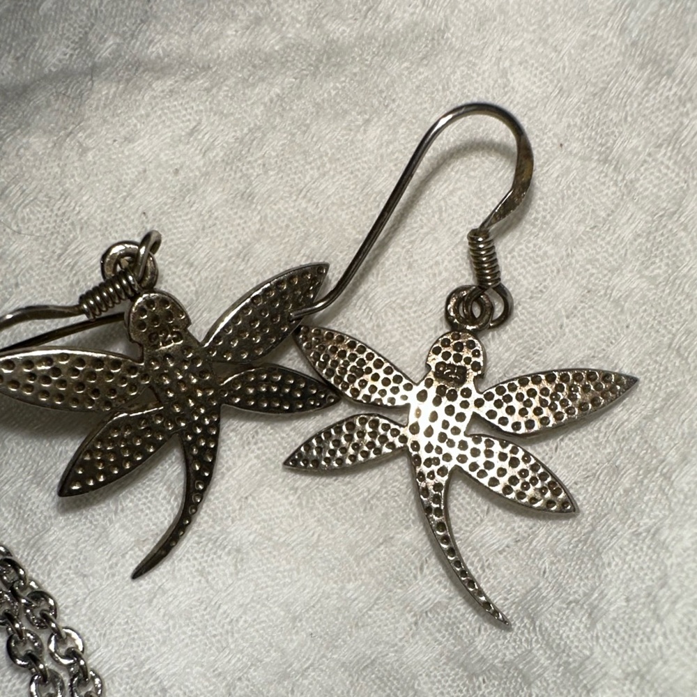 .STERLING dragonfly necklace and earrings SET!!! - Picture 5 of 13